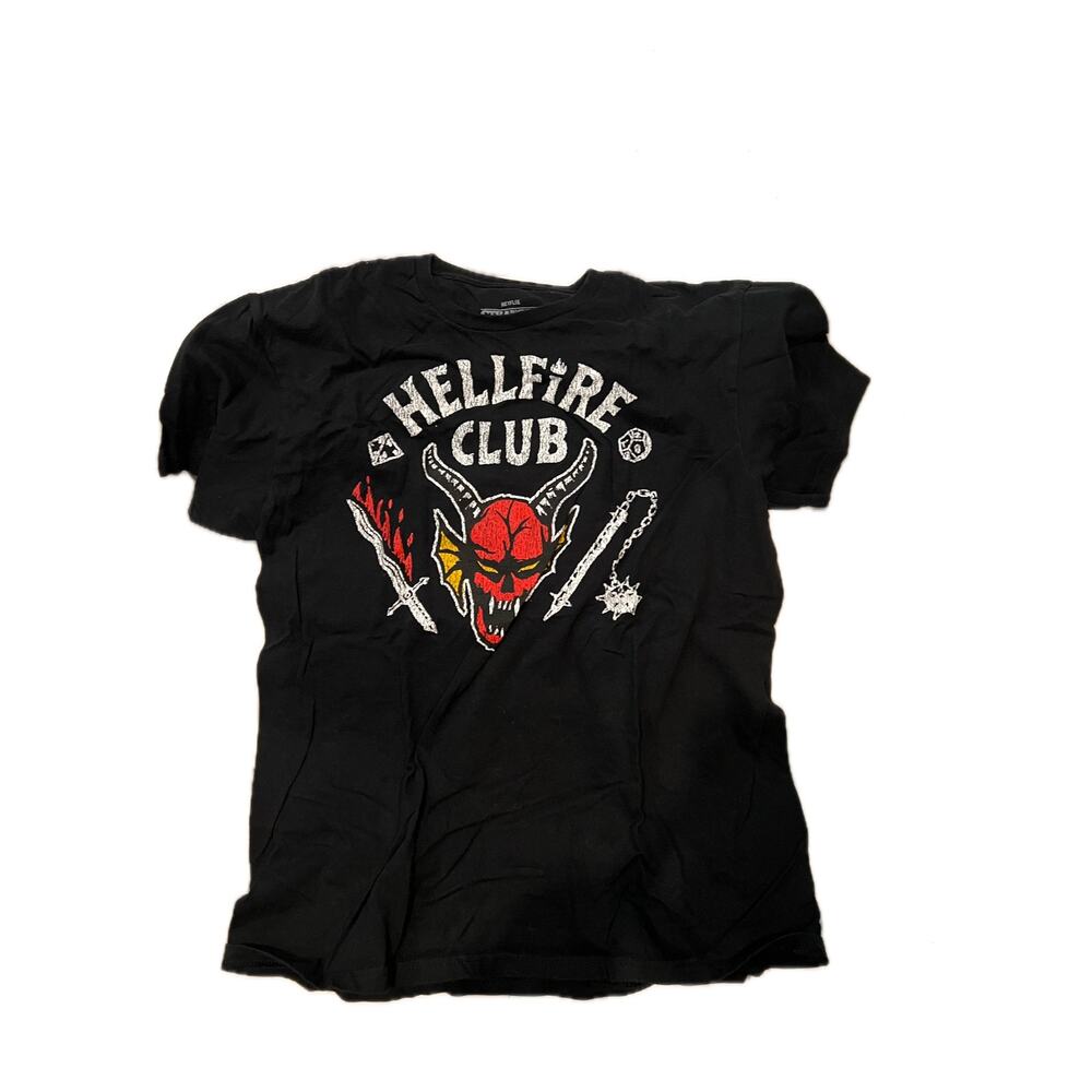 Stranger Things Hellfire Club Black T-Shirt Mens Large